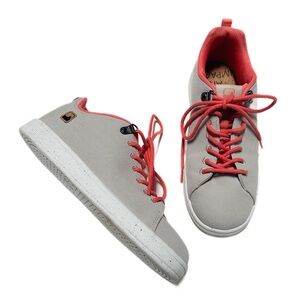 Saola Sustainably Made Grey + Coral Canvas Eco-Friendly Low Top Sneakers